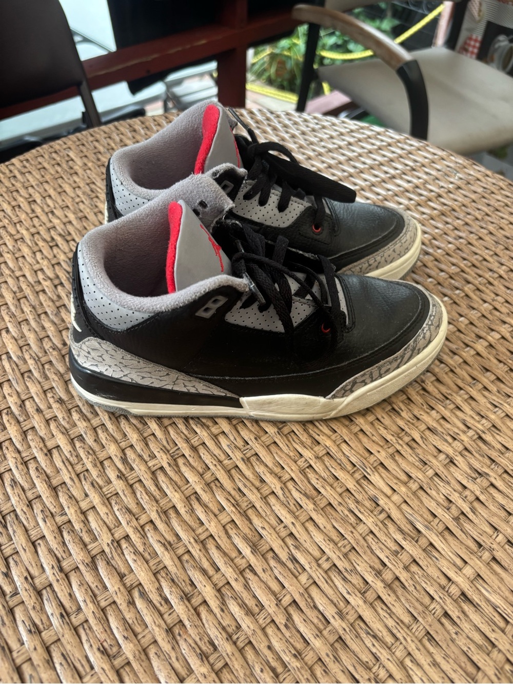 Nike Kids Black/Gray/Red Retro Style Sneakers